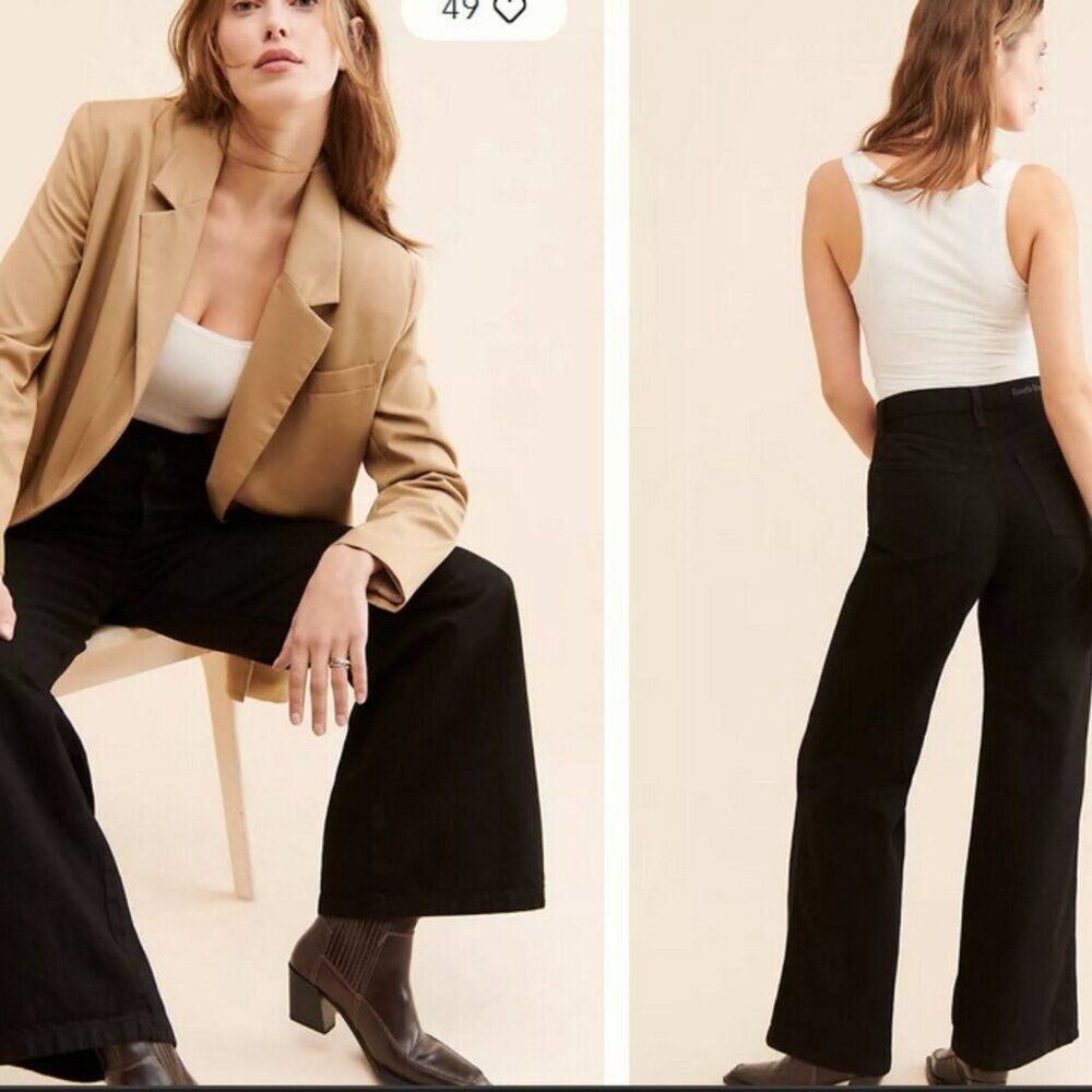 Favorite Daughter The Masha Super High Rise Wide Leg Jeans in Phantom / Black 27